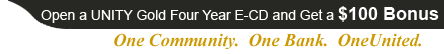 UNITY Gold Four Year E-CD $100 Bonus