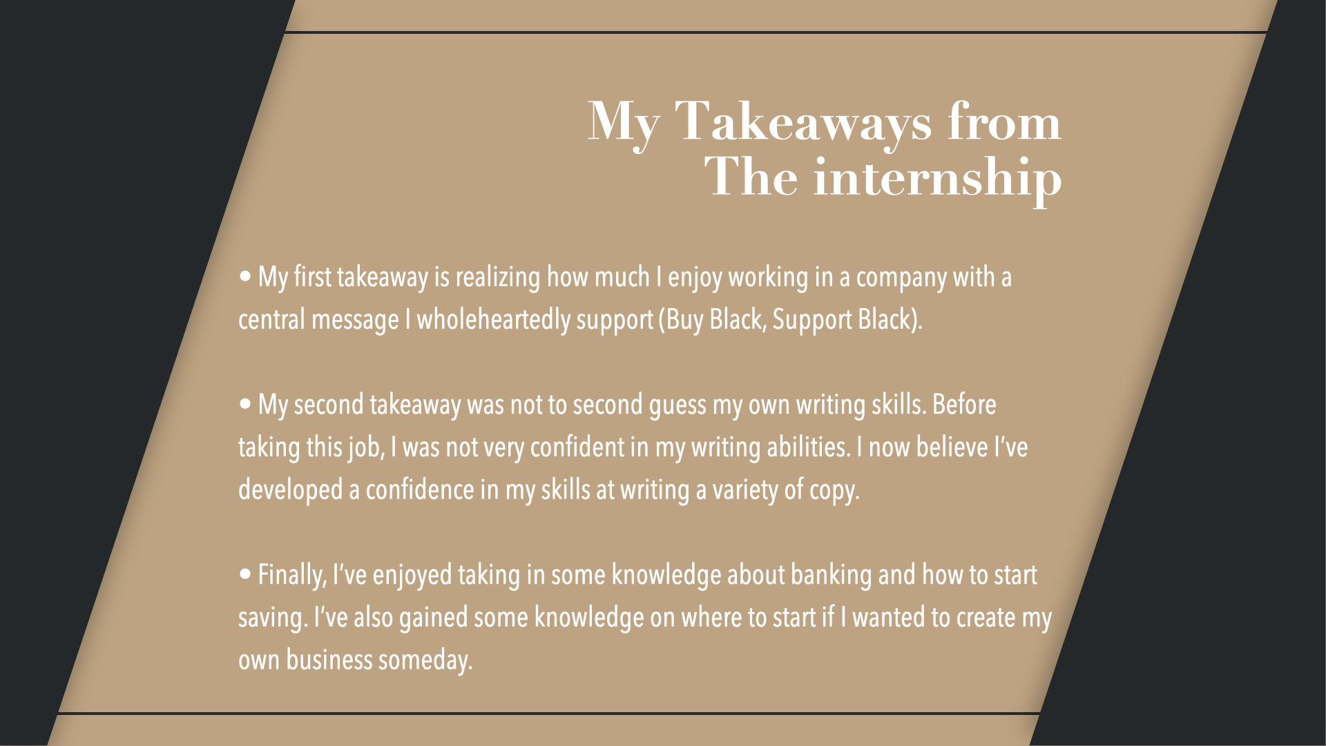 Internship Testimonial | 02 | OneUnited Bank