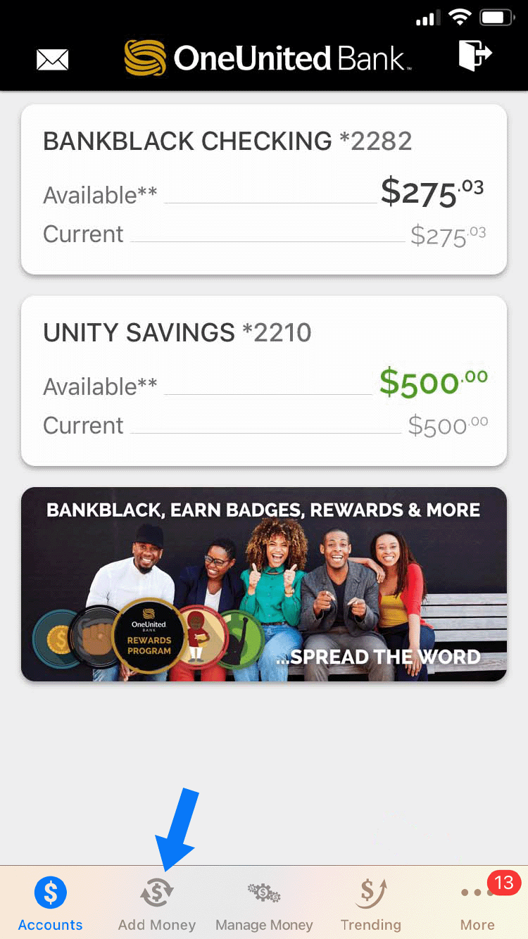 Add Money Mobile Banking