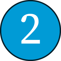 The number two in a blue circle.