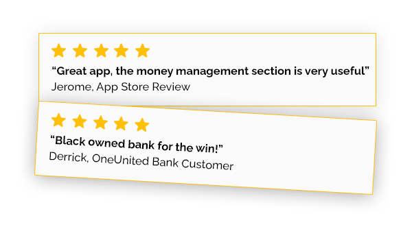 A black app with five stars and a yellow star.