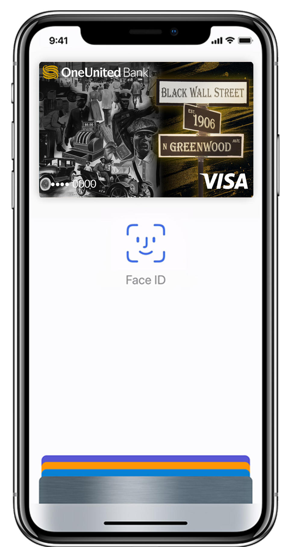 The apple pay app is shown on an iphone.