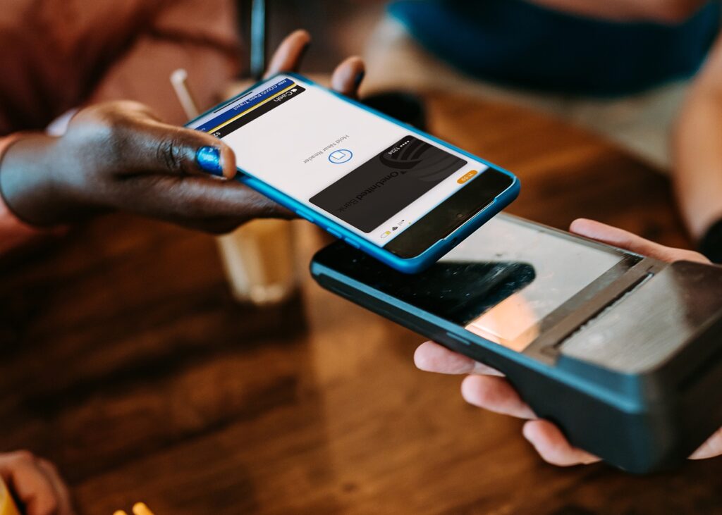 Person paying with their phone