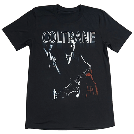 A black t - shirt with the words coltrane on it.
