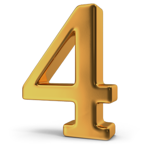 3D gold number 4 image