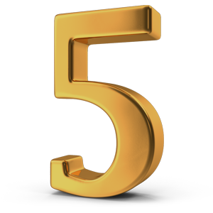 3D gold number 5 image