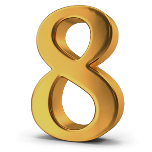 3D gold number 8 image