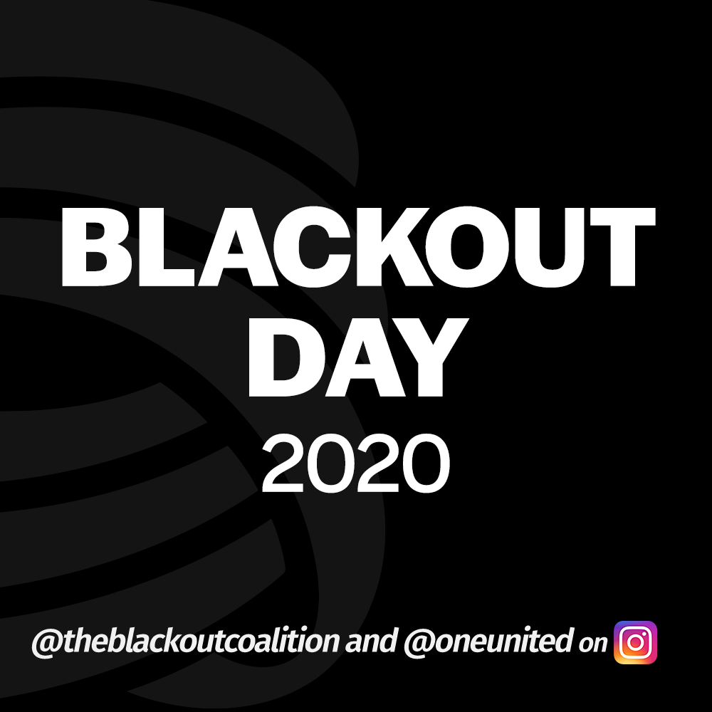 A blackout day logo with the words blackout day 2020.