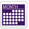 A purple button with the word month on it.