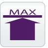 A purple icon with the word max on it.