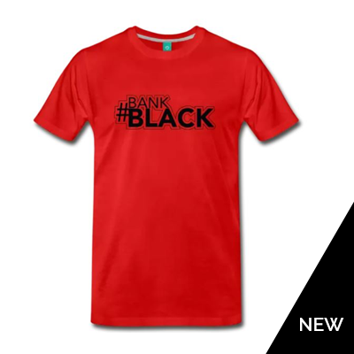 A red t - shirt with the word black on it.