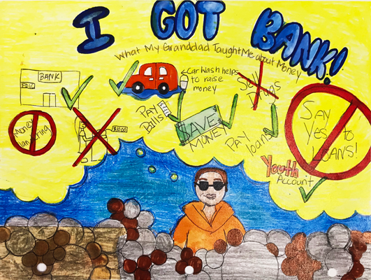 A drawing with the words i got bank on it.