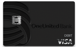BankBlack Tap to Pay Visa Debit Card | OneUnited Bank One united bank visa debit card.