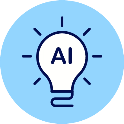 
			icon of lightbulb with AI