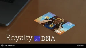 A credit card with the words royalty out dna on it.