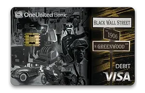 One united black street credit card.