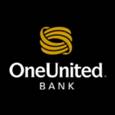 Logo of oneunited bank featuring a stylized gold coin design with the bank's name.