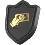 Hand money shield icon