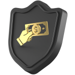 Hand money shield icon