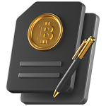 3D Bitcoin loan icon